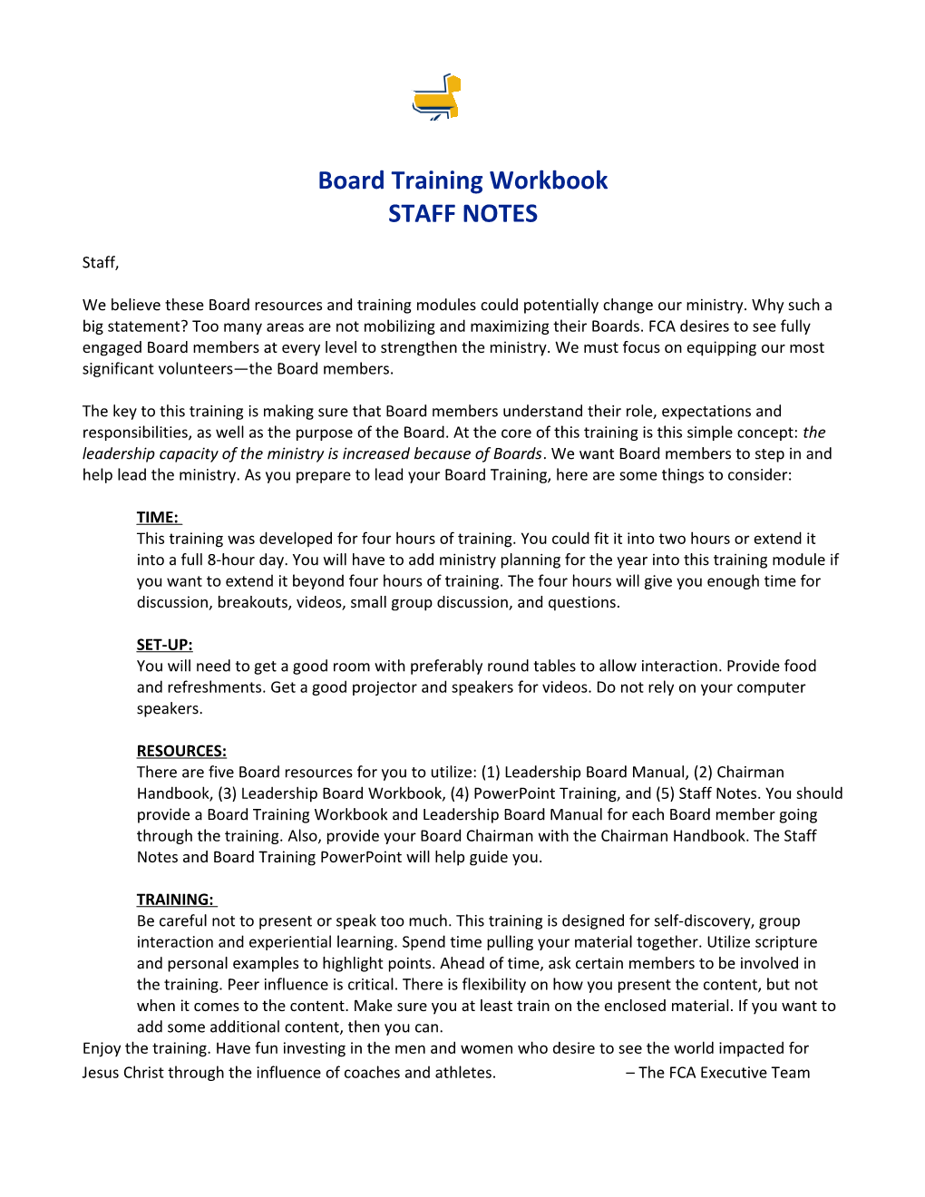 Board Training Workbook