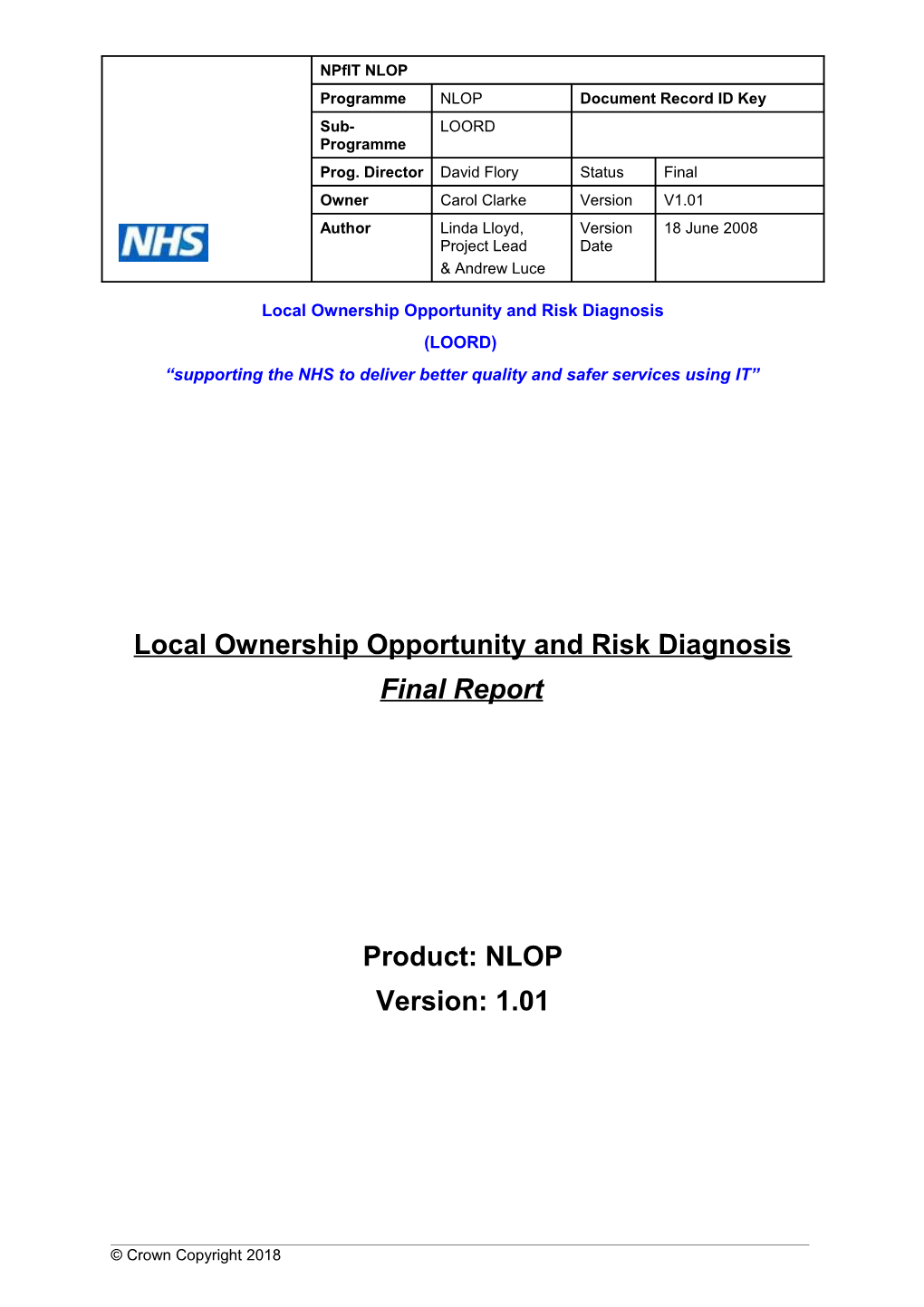 Local Ownership Opportunity and Risk Diagnosis