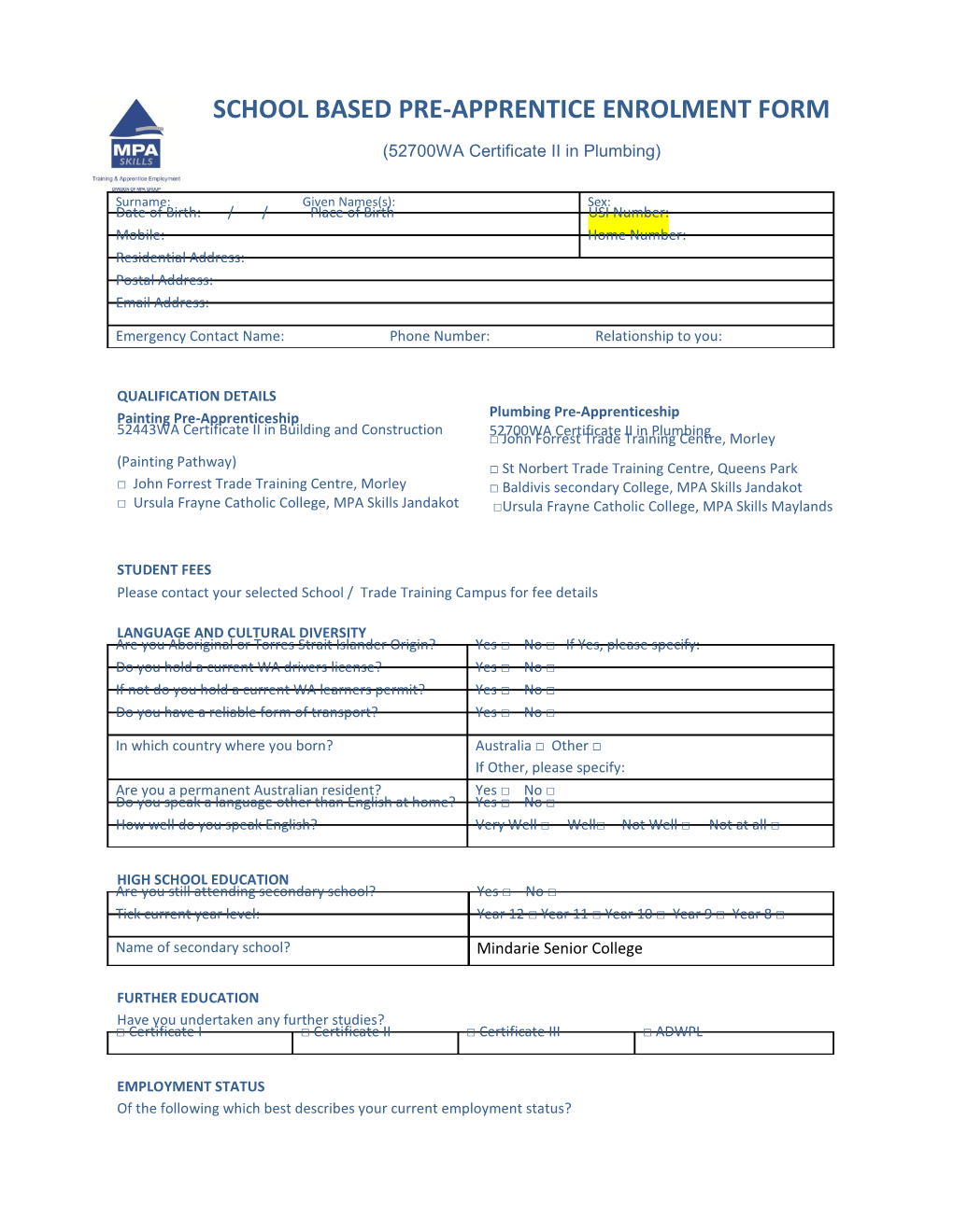 Schoolbasedpre-Apprenticeenrolmentform