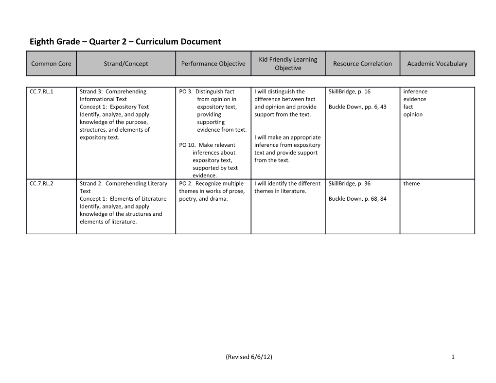 PO 3. Distinguish Fact from Opinion in Expository Text, Providing Supporting Evidence from Text