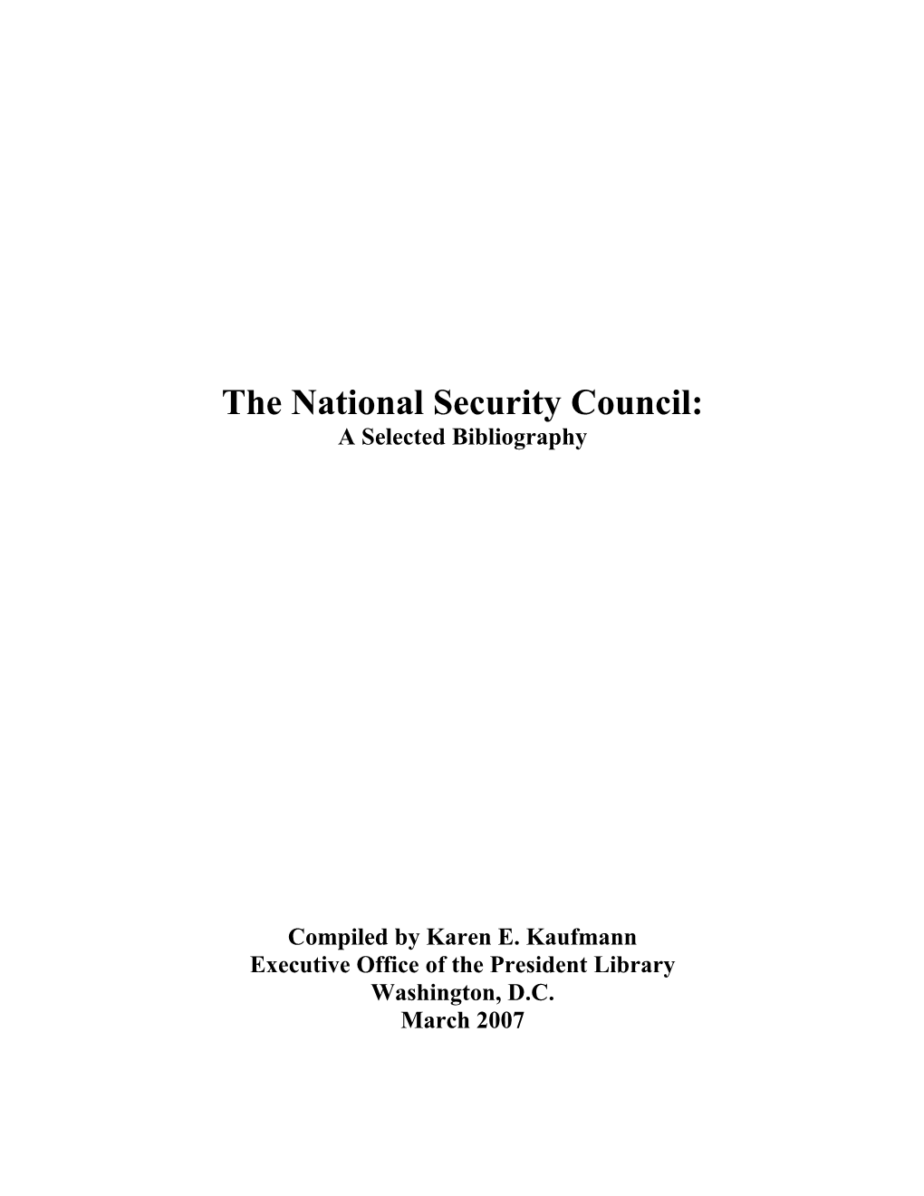 The National Security Council