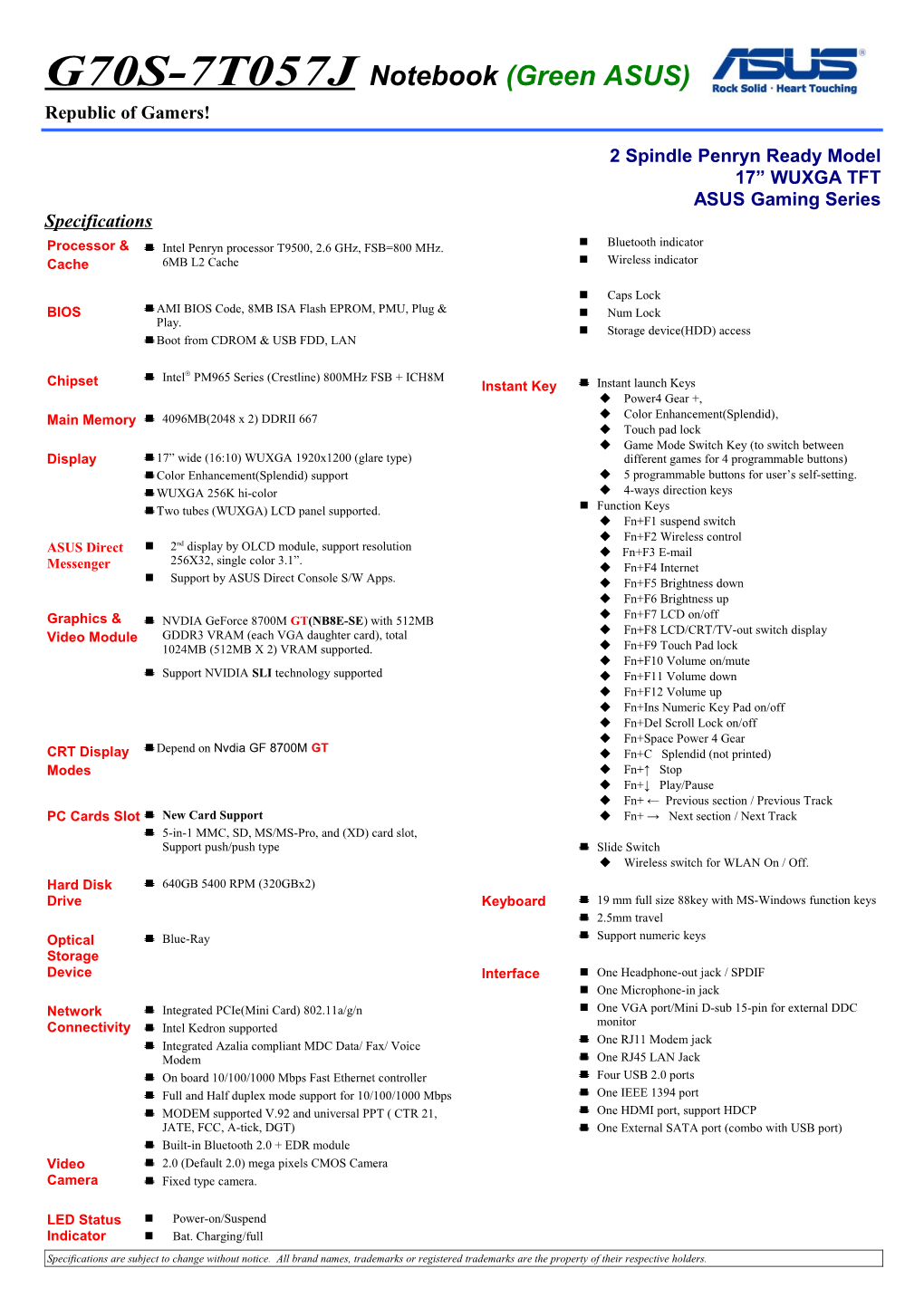 A7A Project Marketing Spec