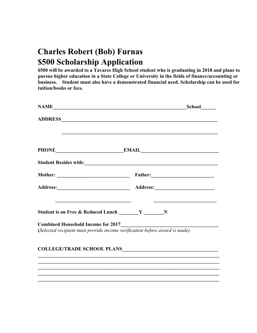 Charles Robert (Bob) Furnas