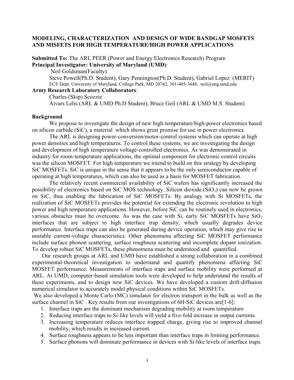 Modeling, Characterization and Design of Wide Bandgap Mosfets and Misfets