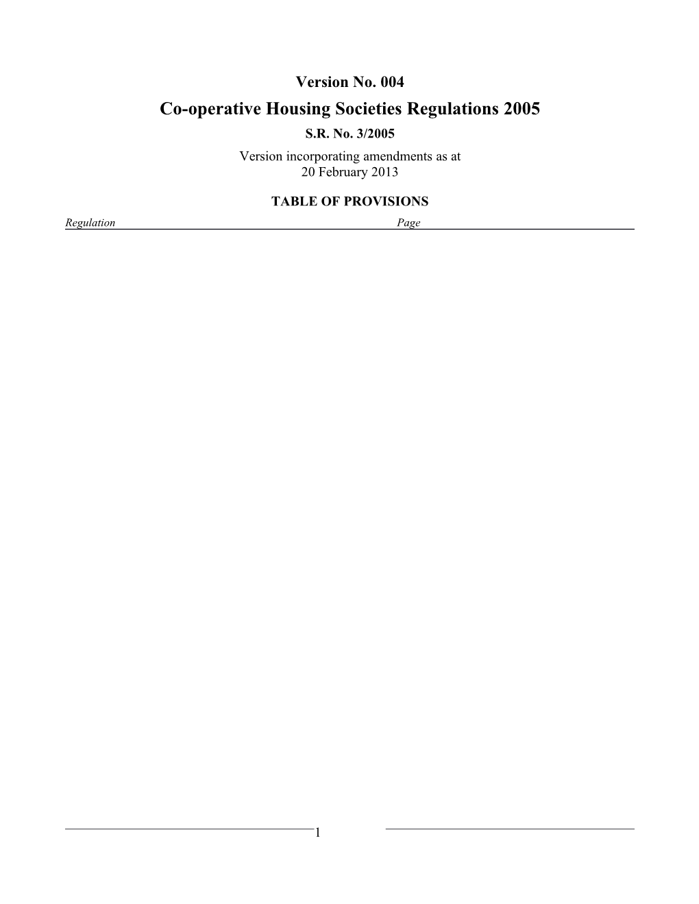 Co-Operative Housing Societies Regulations 2005