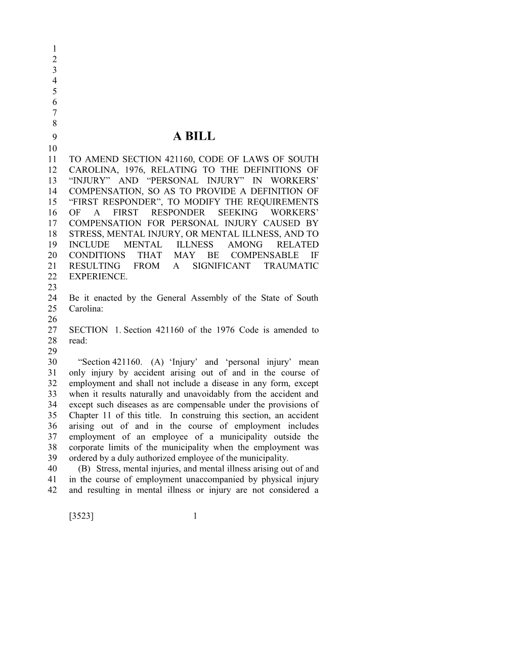 2017-2018 Bill 3523 Text of Previous Version (Jan. 18, 2017) - South Carolina Legislature Online