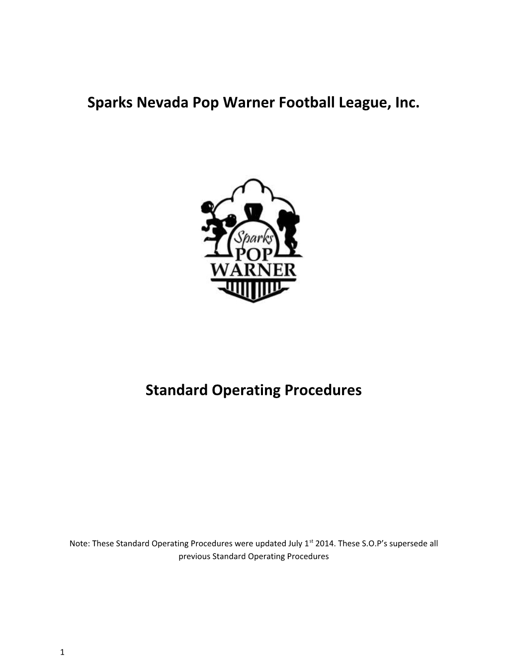 Sparks Nevada Pop Warner Football League, Inc