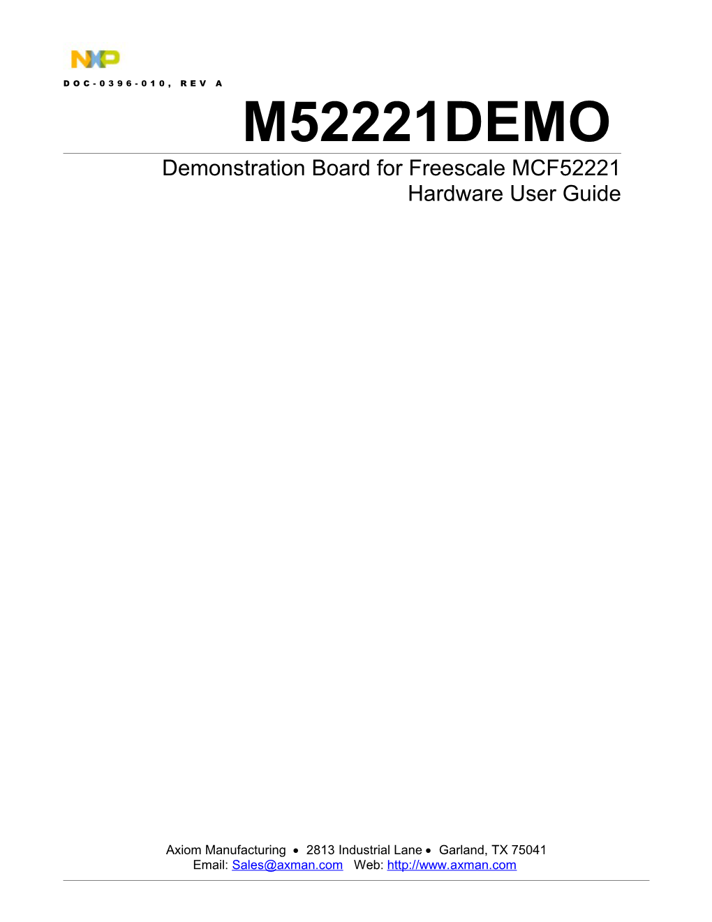 Demonstration Board for Freescale MCF52221