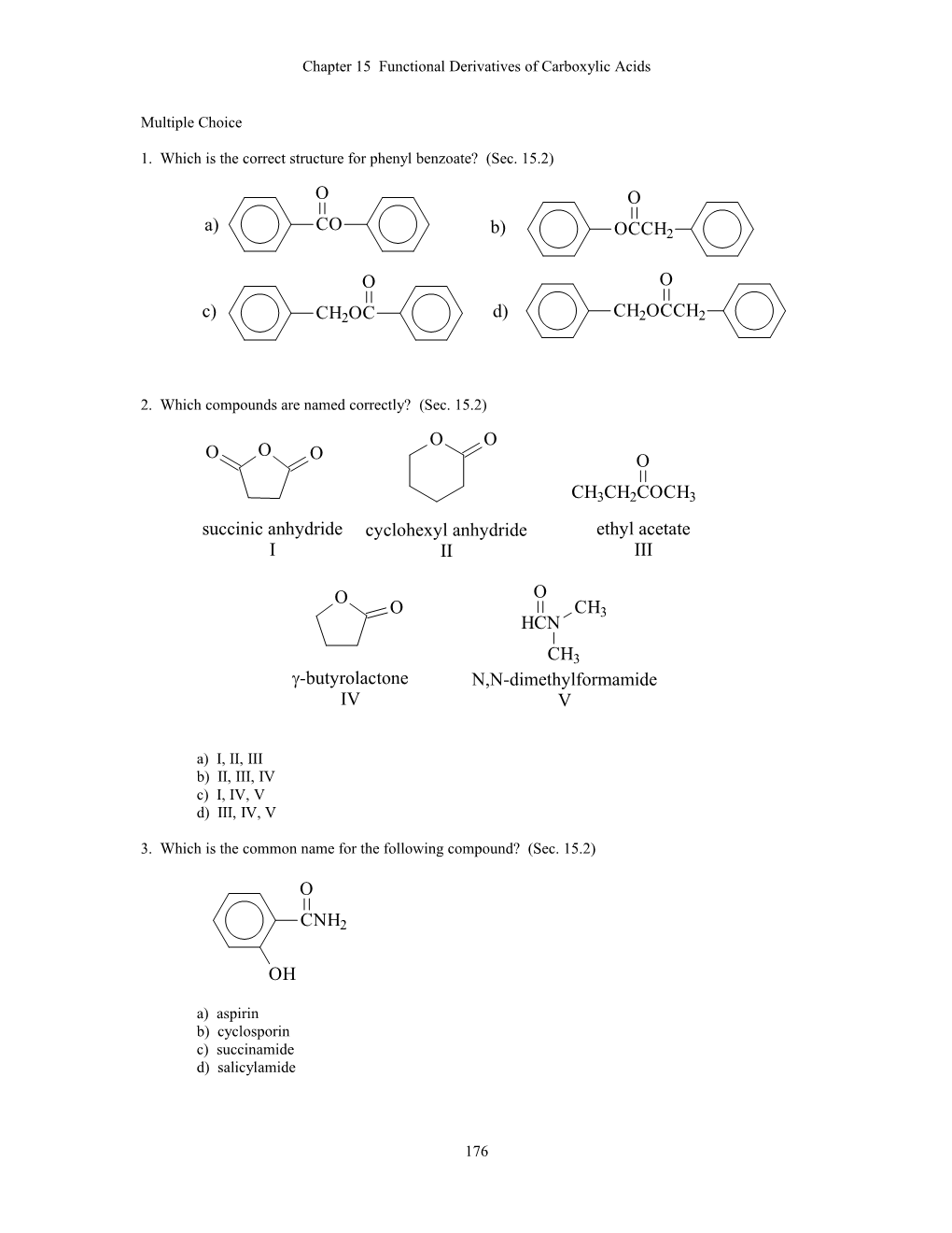 Chapter 15 Functional Derivatives of Carboxylic Acids