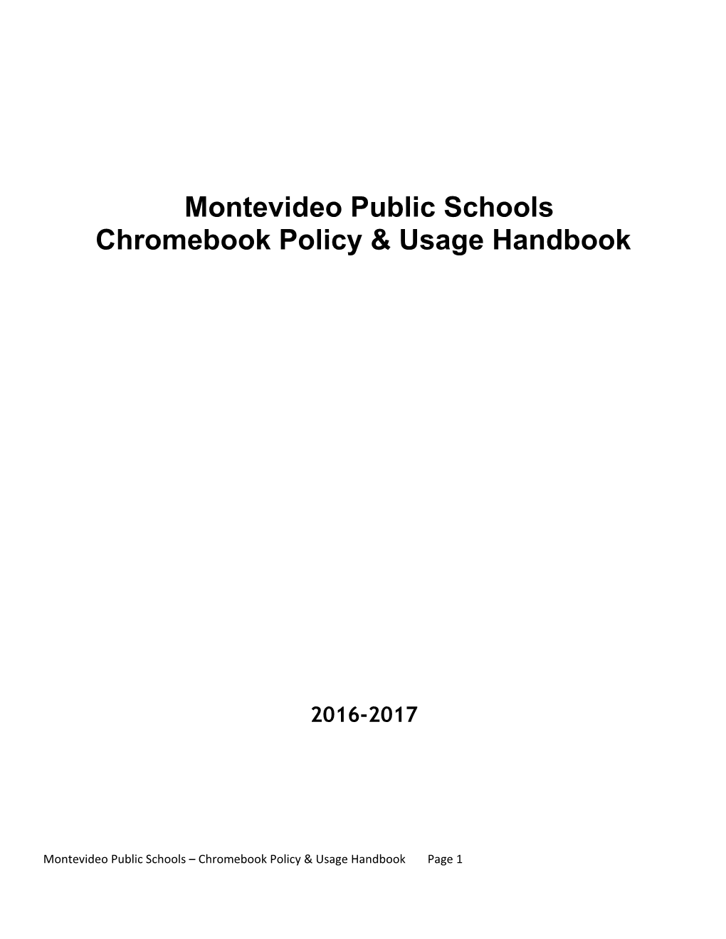 Chromebook Policy & Usage Handbook