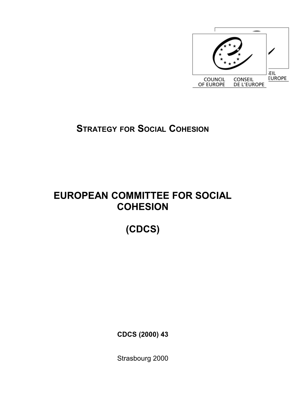 Strategy for Social Cohesion