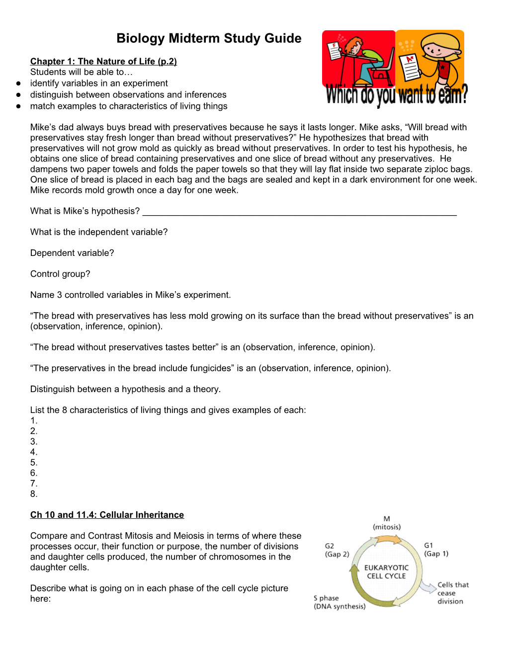 Biology Midterm Study Guide 14-15DRAFT