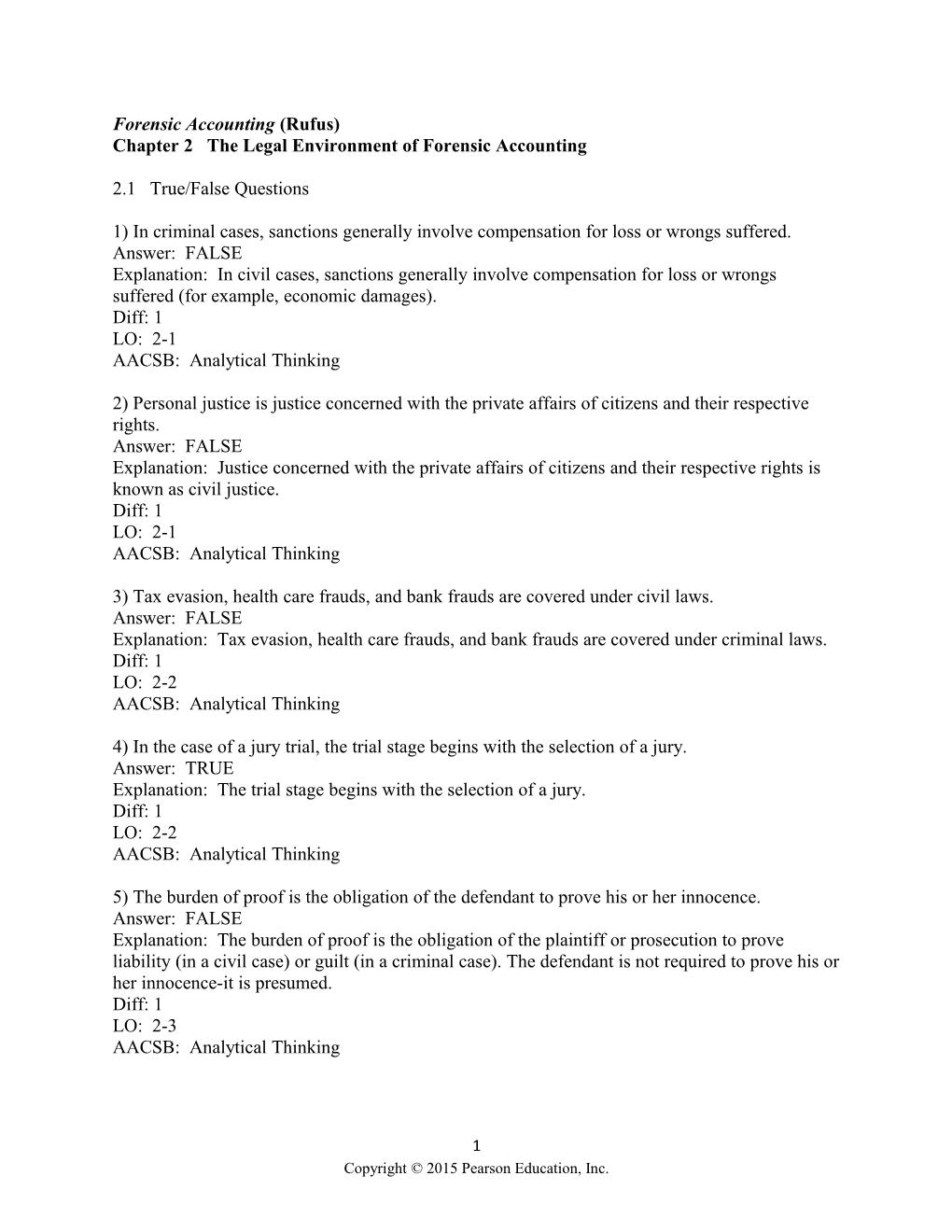 Chapter 2 the Legal Environment of Forensic Accounting