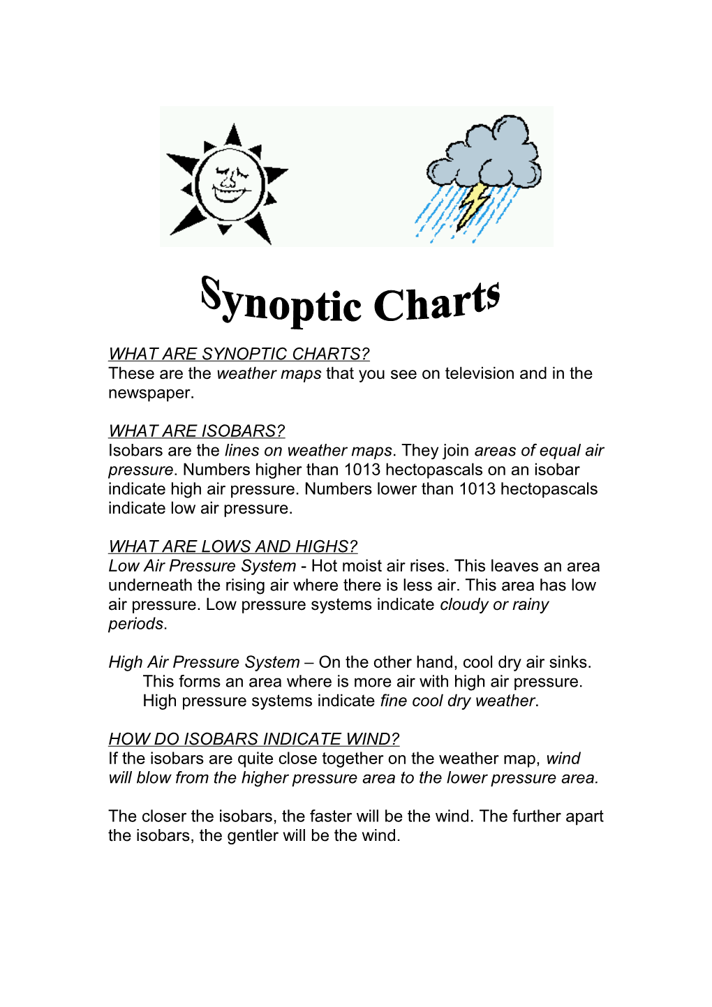 What Are Synoptic Charts?