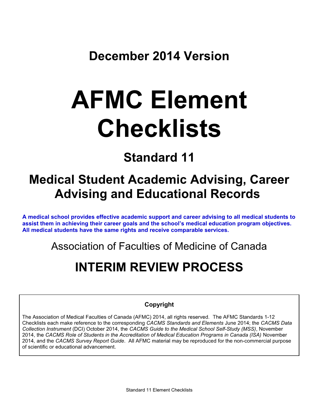 Afmc Interim Review Process
