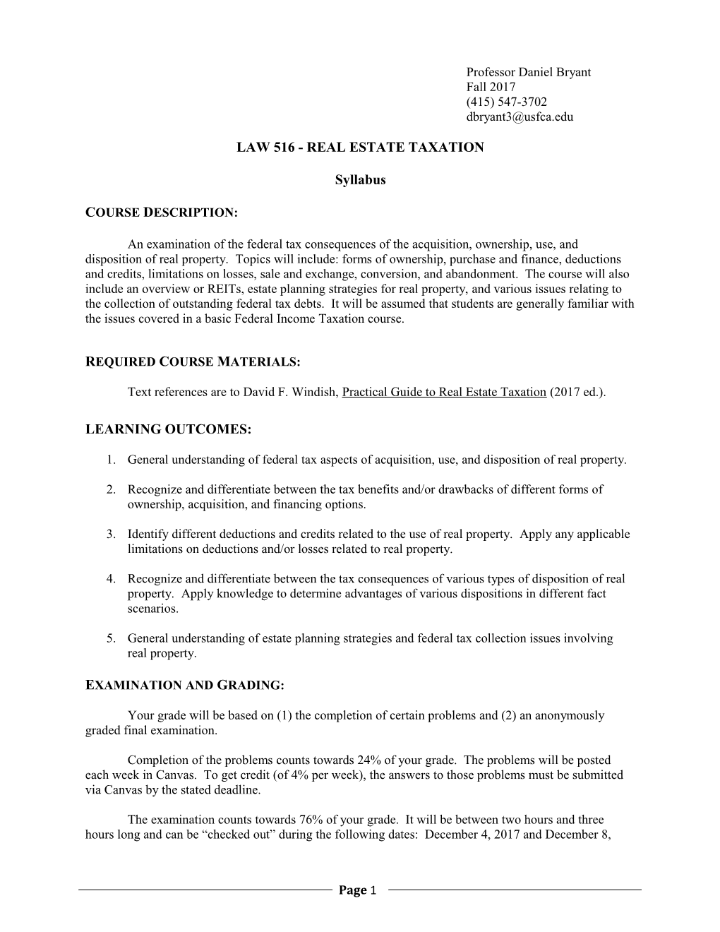 Law 516 - Real Estate Taxation