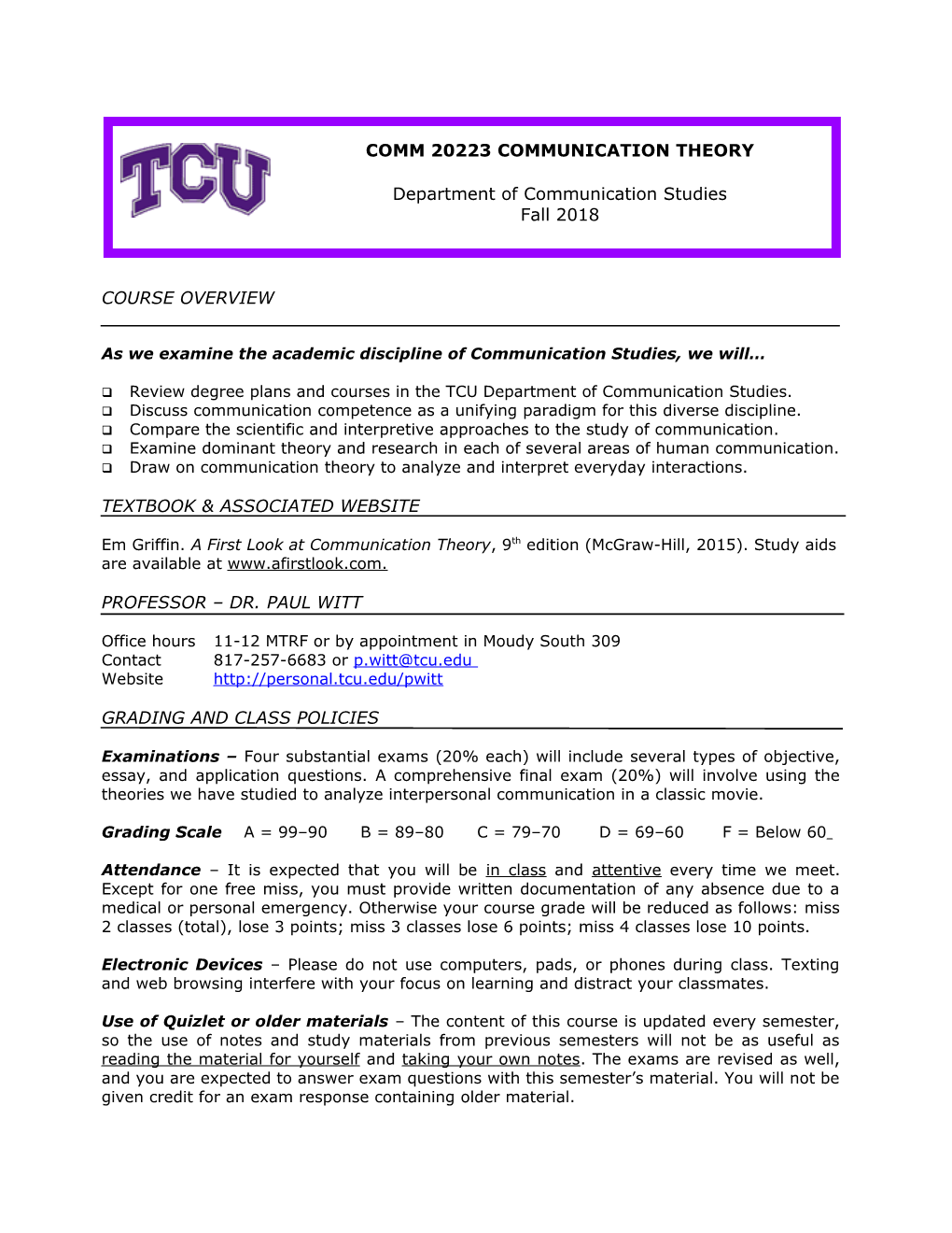 COMM 2020: Interpersonal Communication