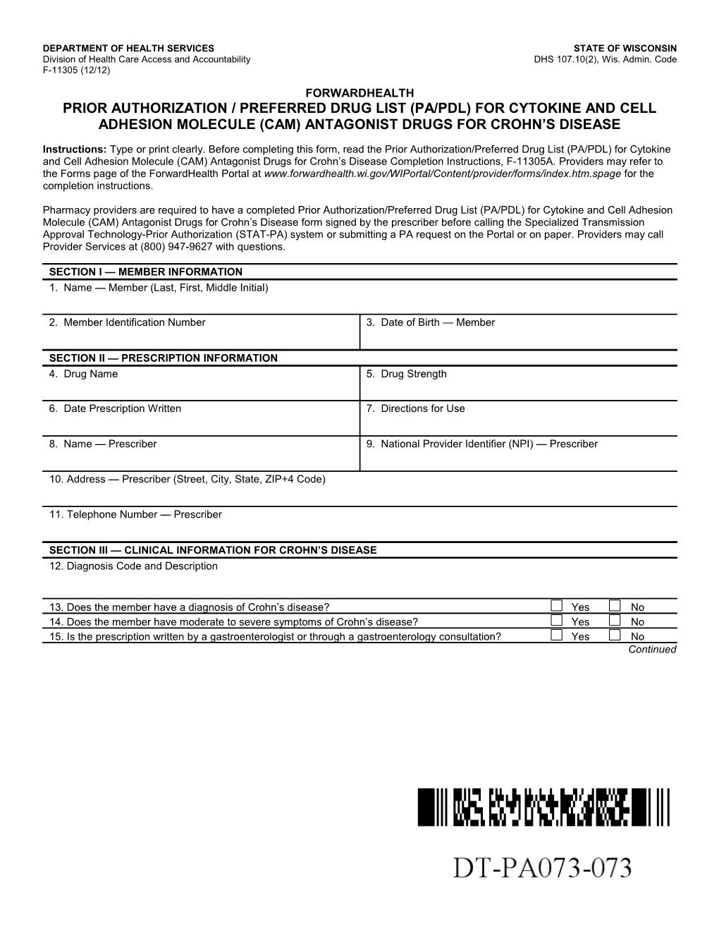 Forwardhealth Prior Authorization / Preferred Drug List (PA/PDL) for Cytokine and Cell