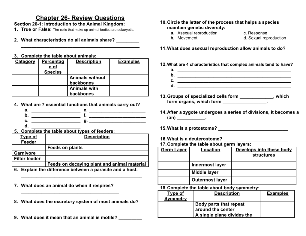 Chapter 26- Review Questions