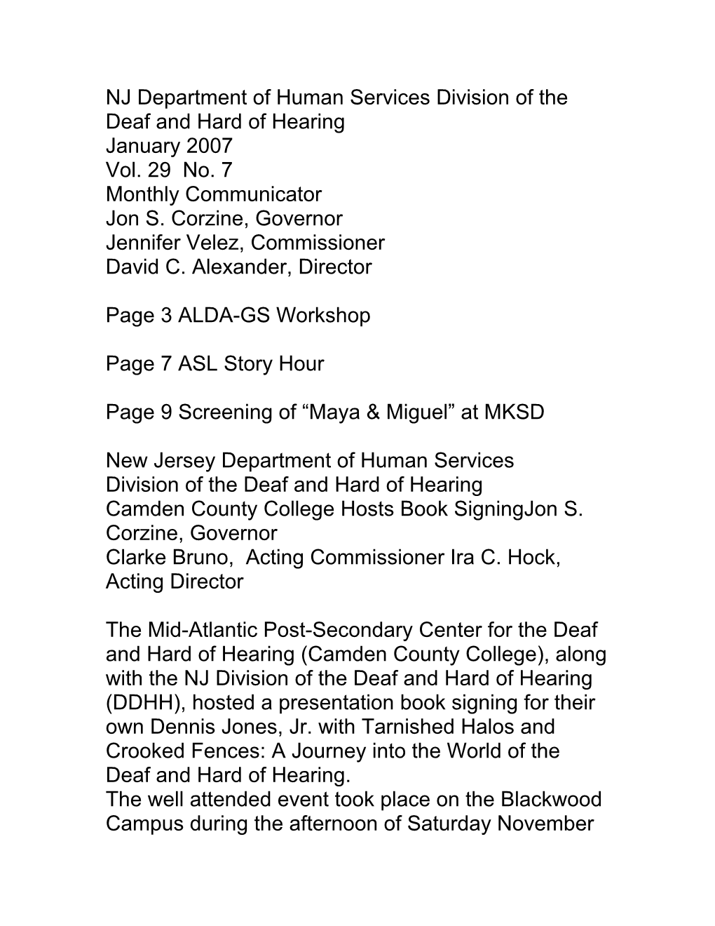 NJ Department of Human Services Division of the Deaf and Hard of Hearing