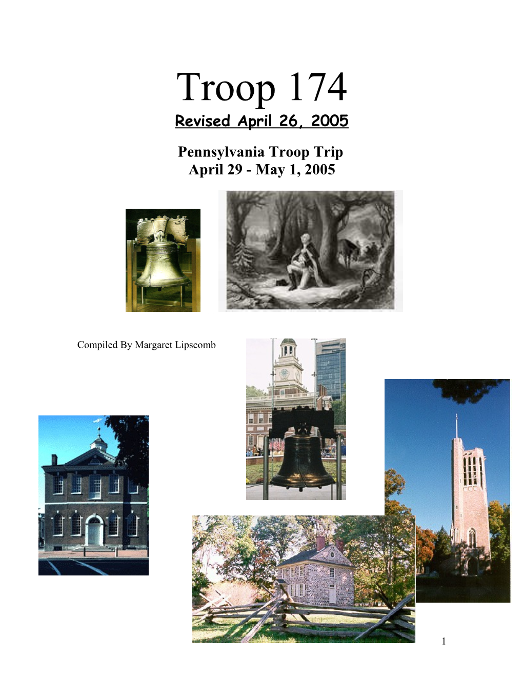 Pennsylvania Troop Trip April 29 - May 1, 2005
