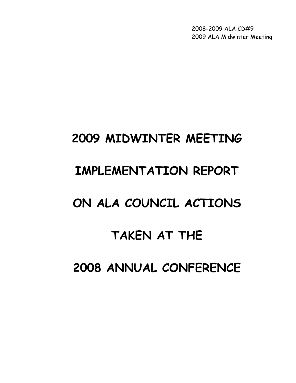 Report on the Implementation of the 2002 Annual Conference Council Actions