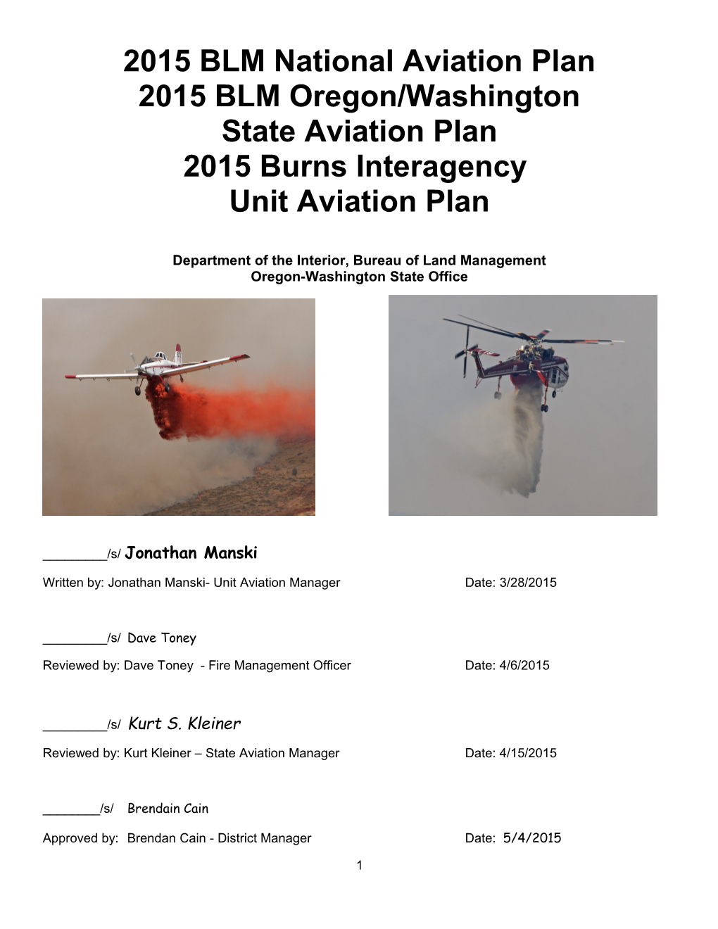 2015BLM National Aviation Plan