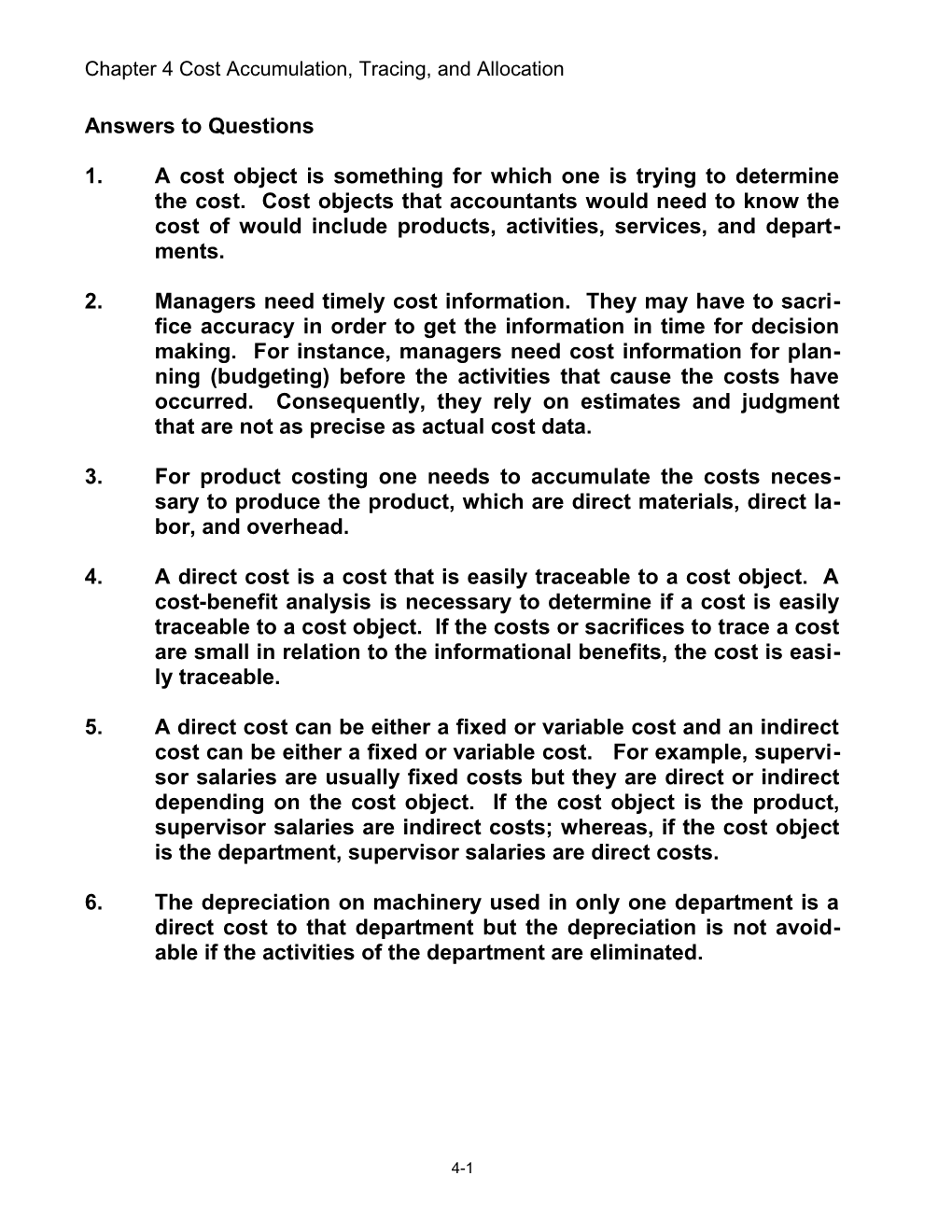 HW Solutions for Chapter 5 Cost Accumulation