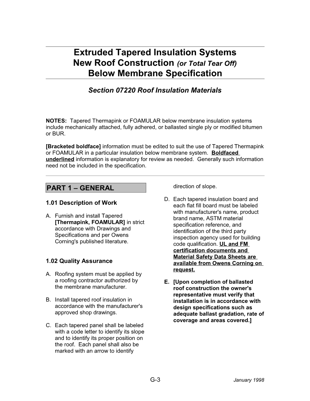 Extruded Tapered Insulation Systems