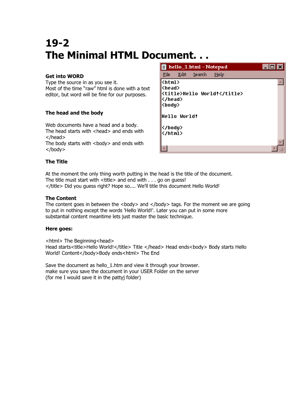The Minimal HTML Document
