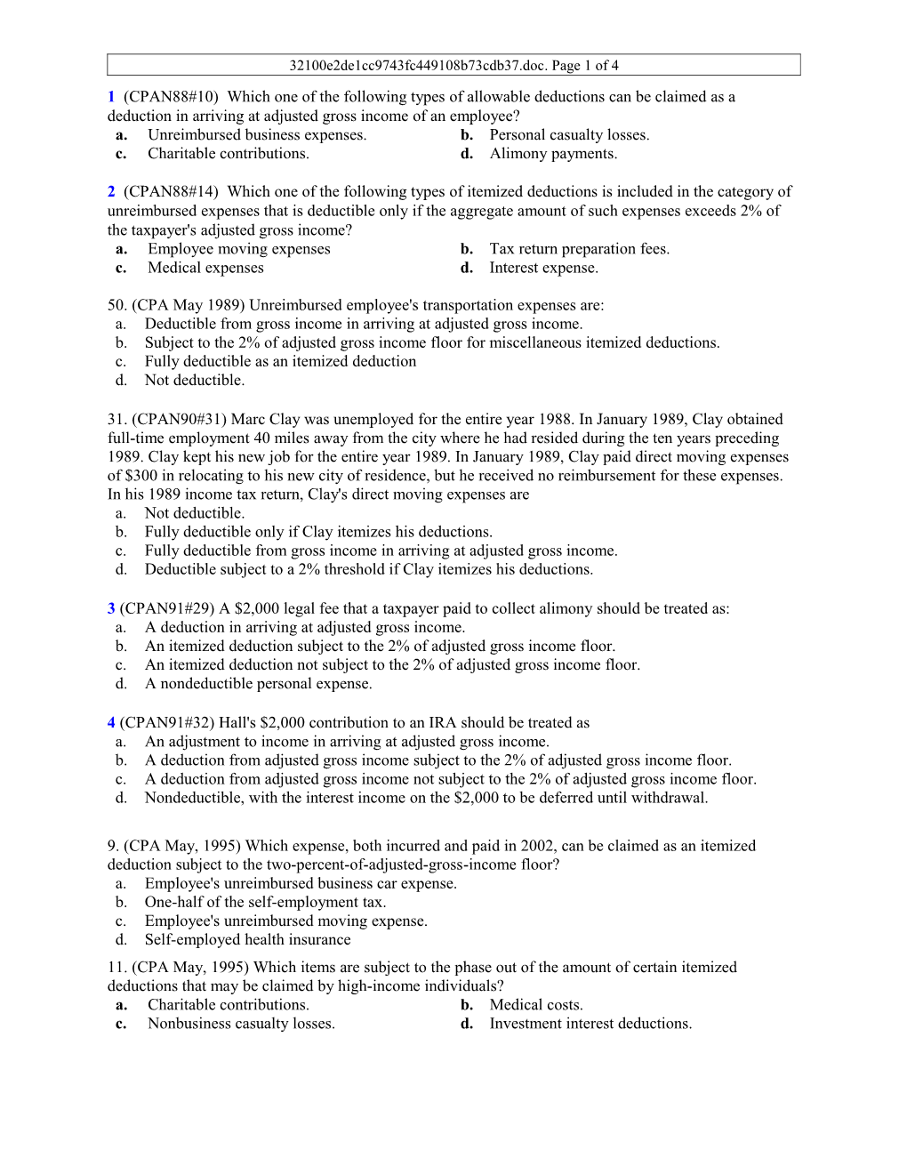 TRF5-02-10-CPA Exam Questions on Sec 61-Sec 68. Page 1 of 4