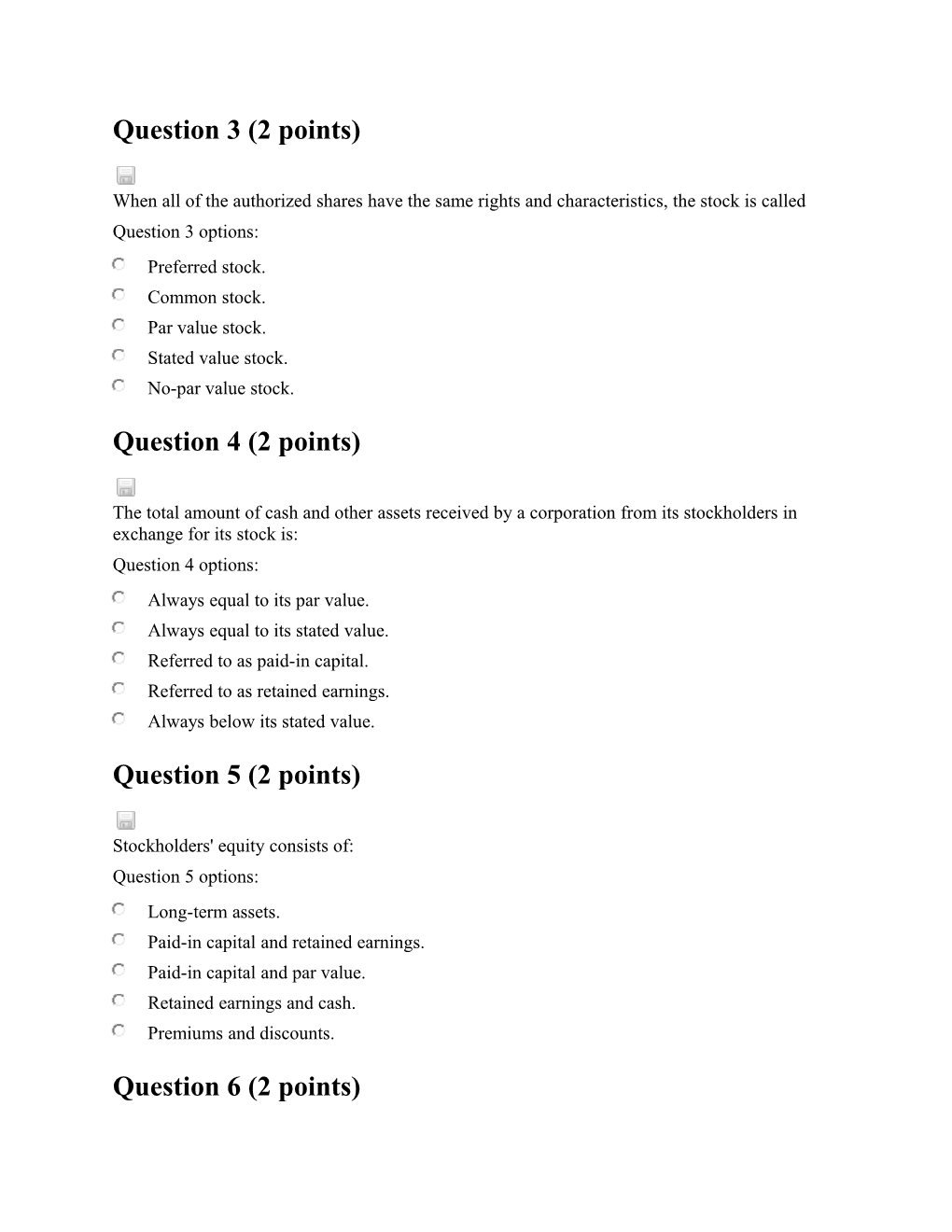 Question 3 (2 Points)