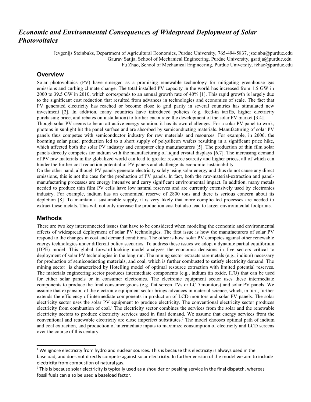 Economic and Environmental Consequences of Widespread Deployment of Solar Photovoltaics