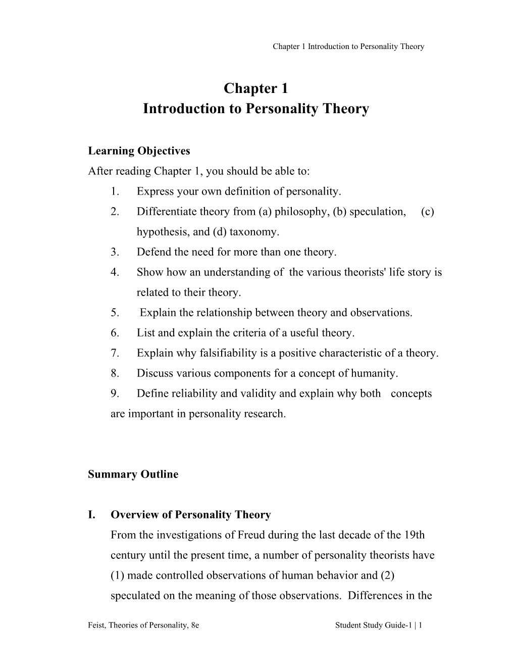 Chapter 1 Introduction to Personality Theory