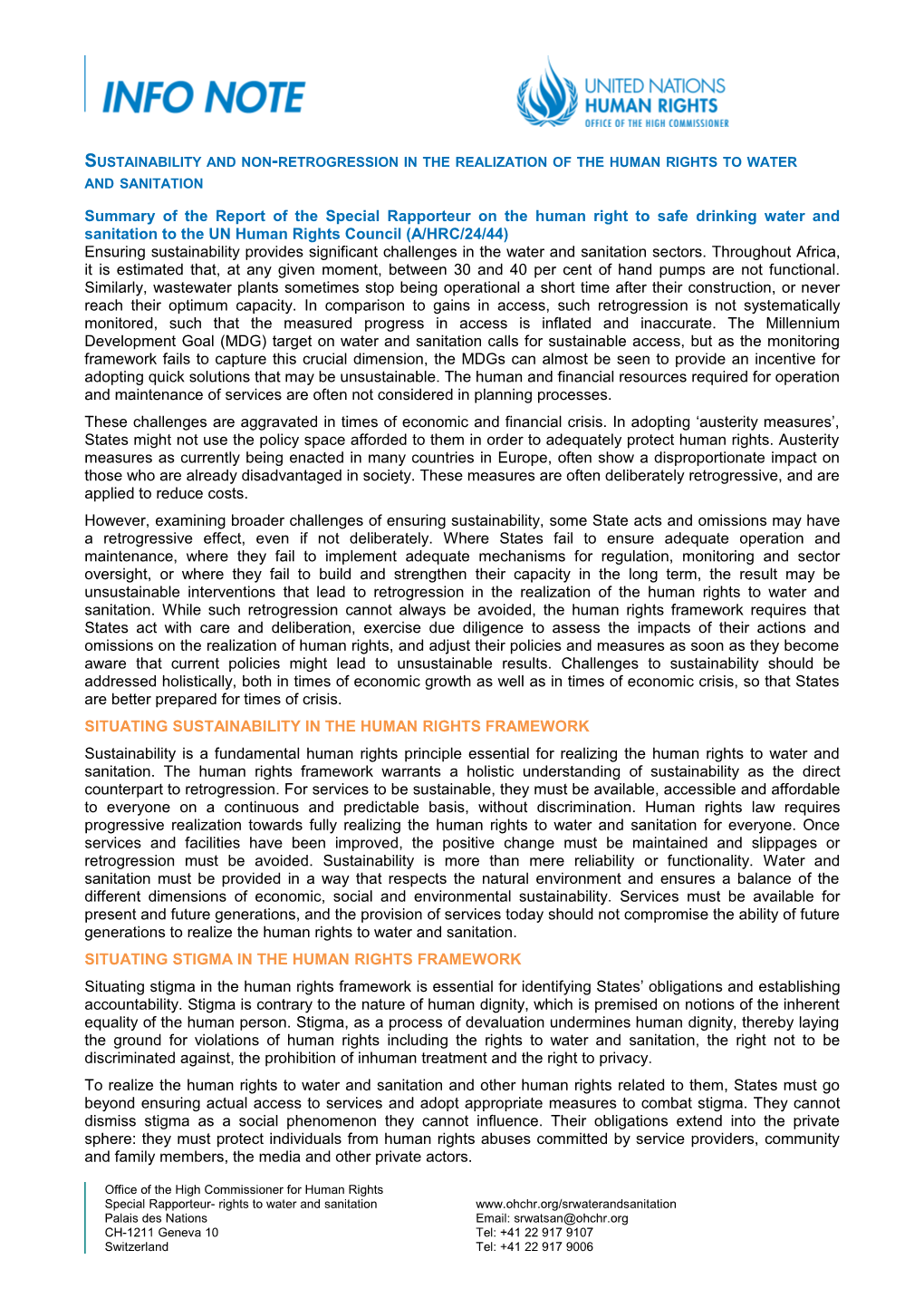 Situating Sustainability in the Human Rights Framework