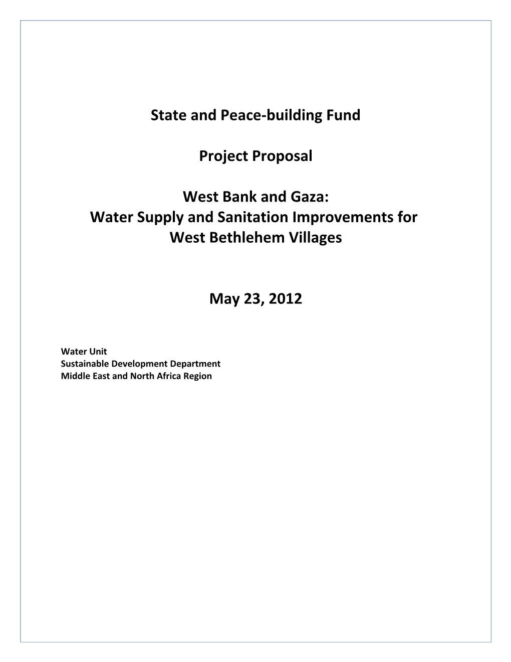 State and Peace-Building Fund
