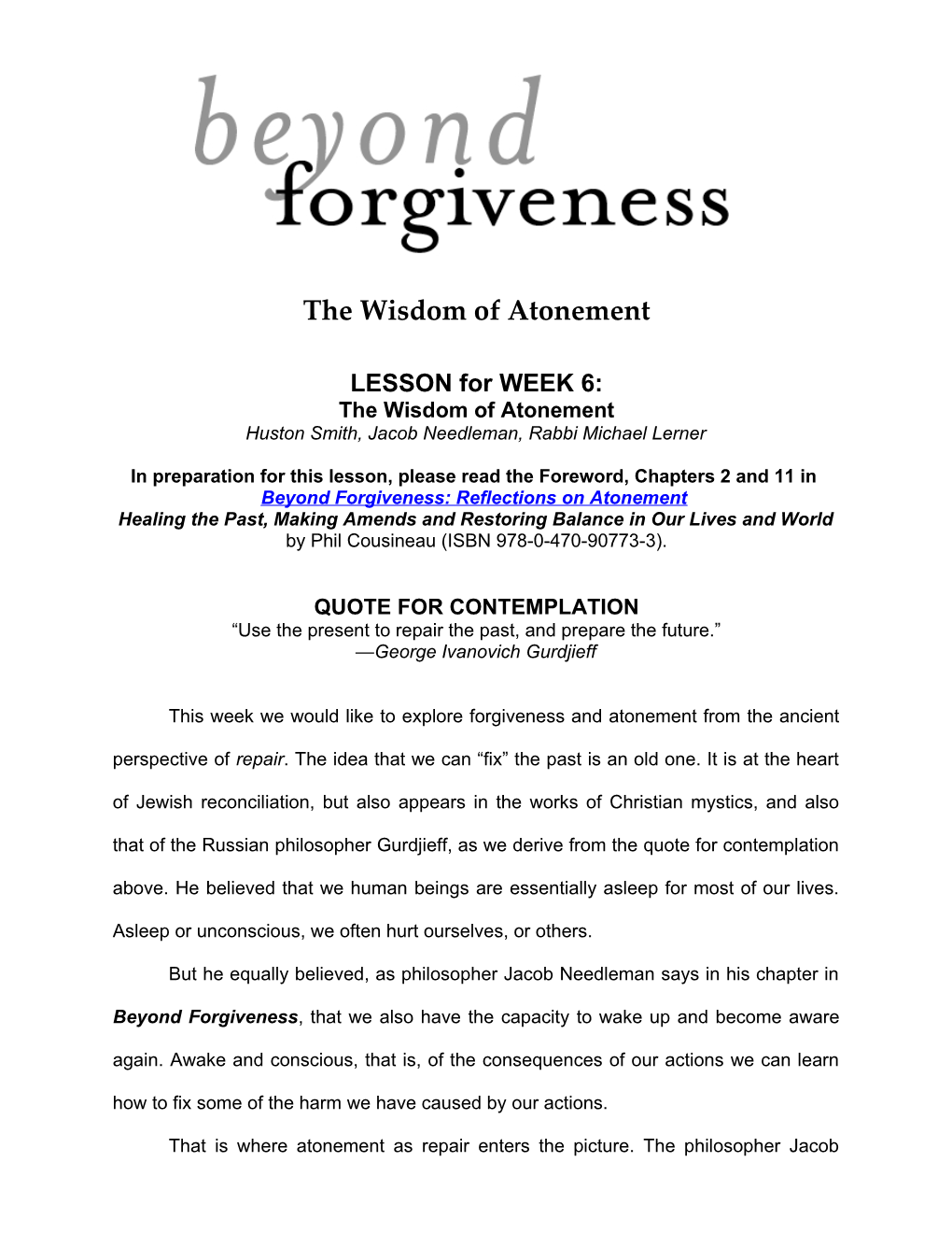 The Wisdom of Atonement