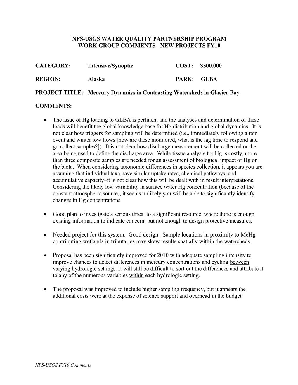 Cwap Nps-Usgs Assessment & Monitoring Program