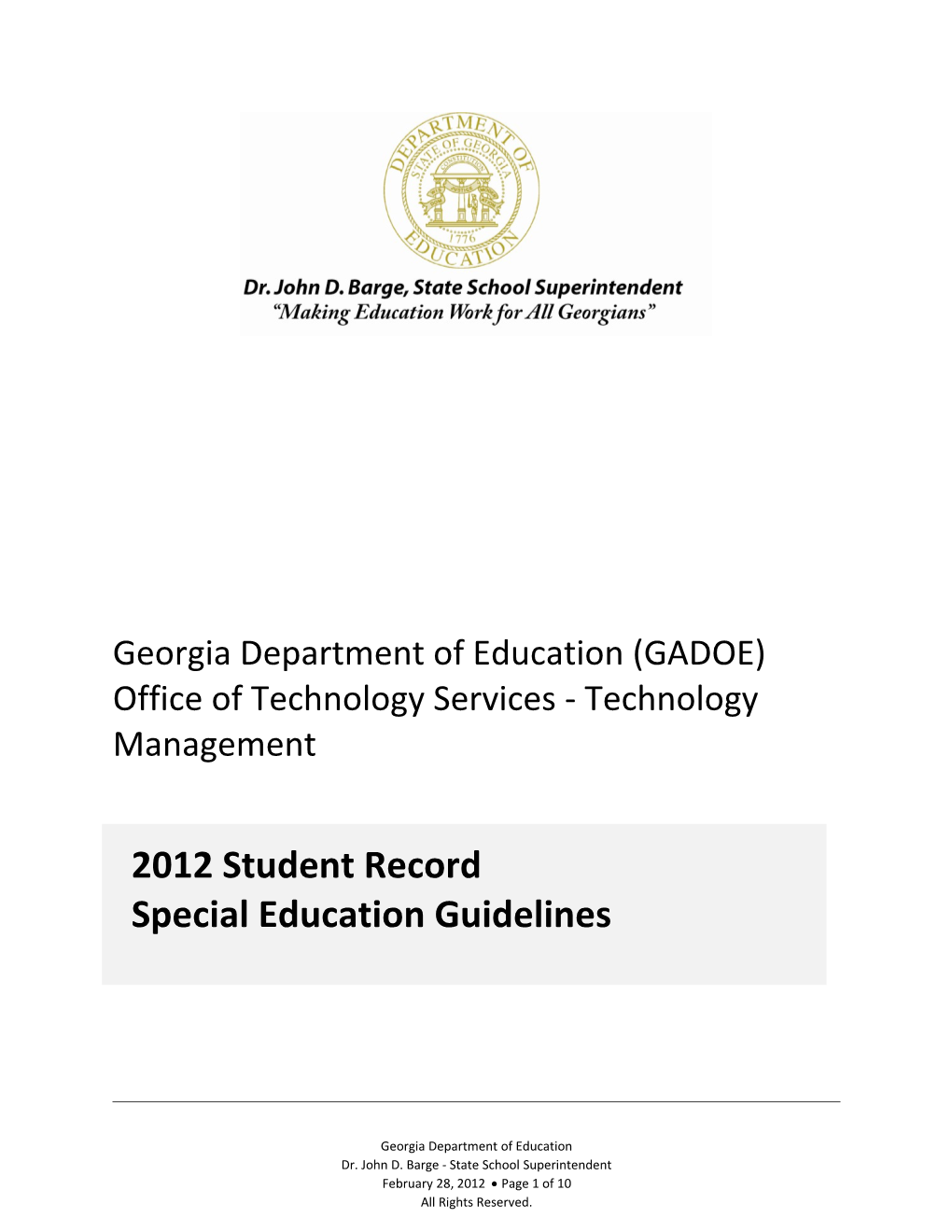 Georgia Department of Education (GADOE)