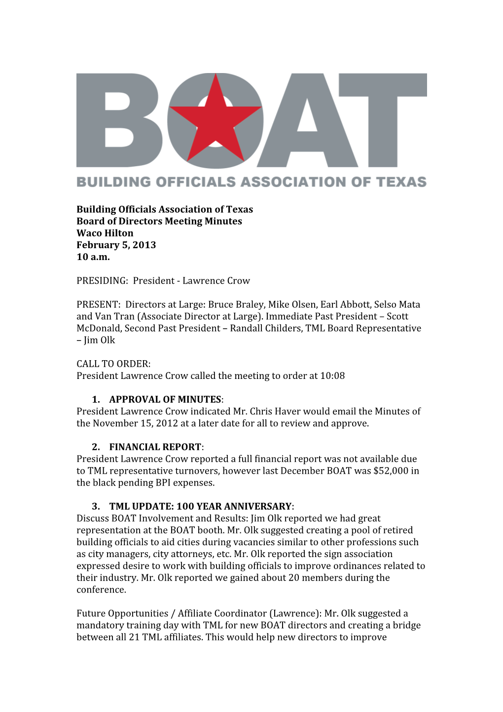 Building Officials Association of Texas