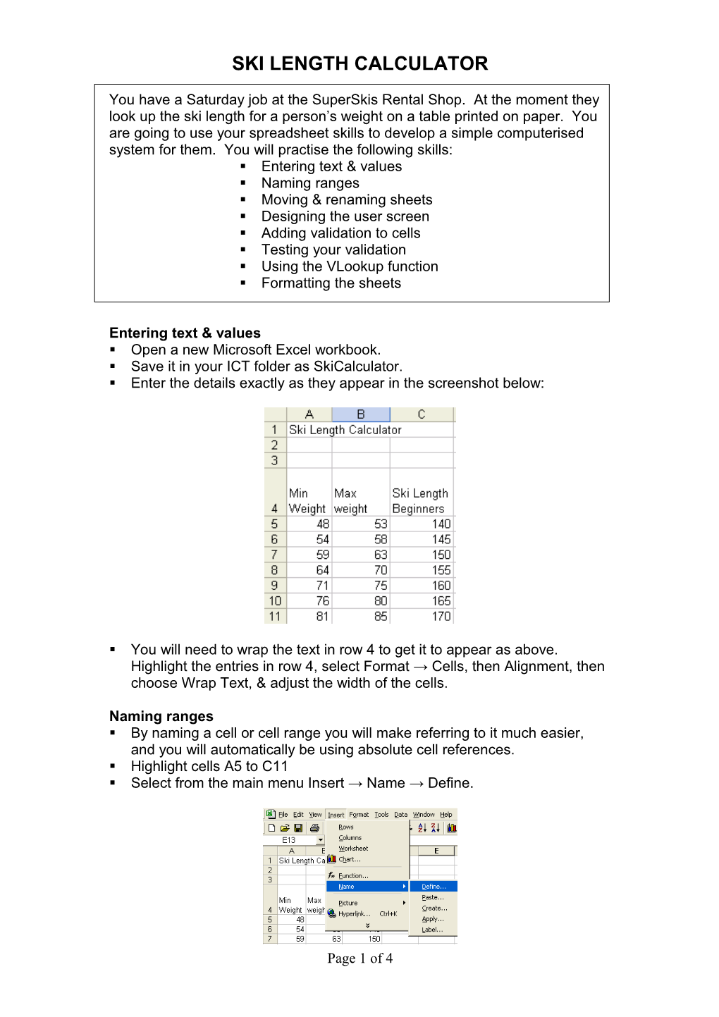 Ski Length Calculator