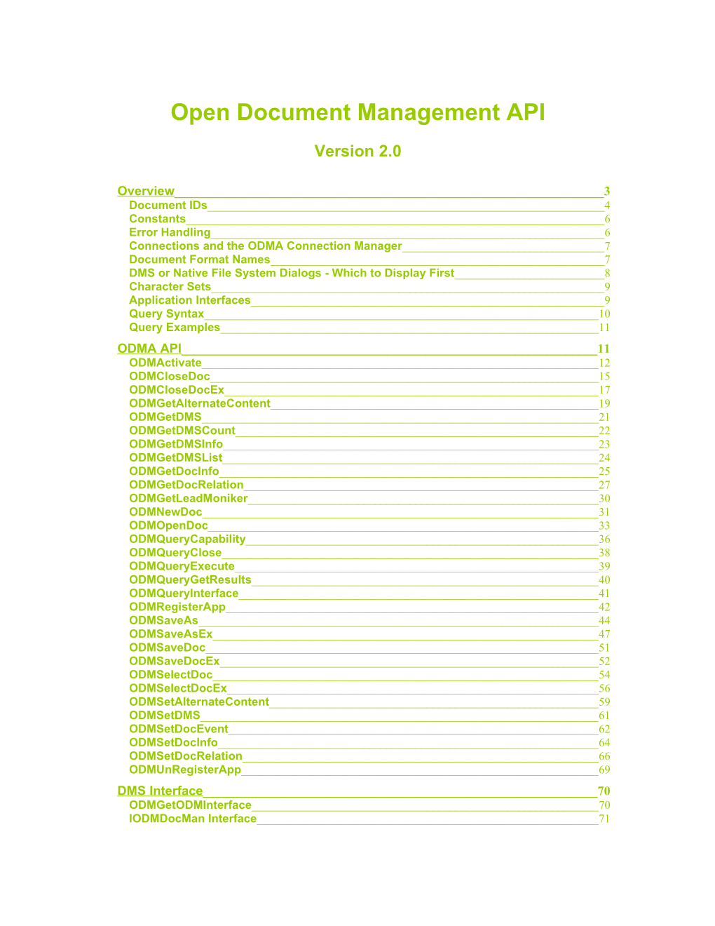 Open Document Management API