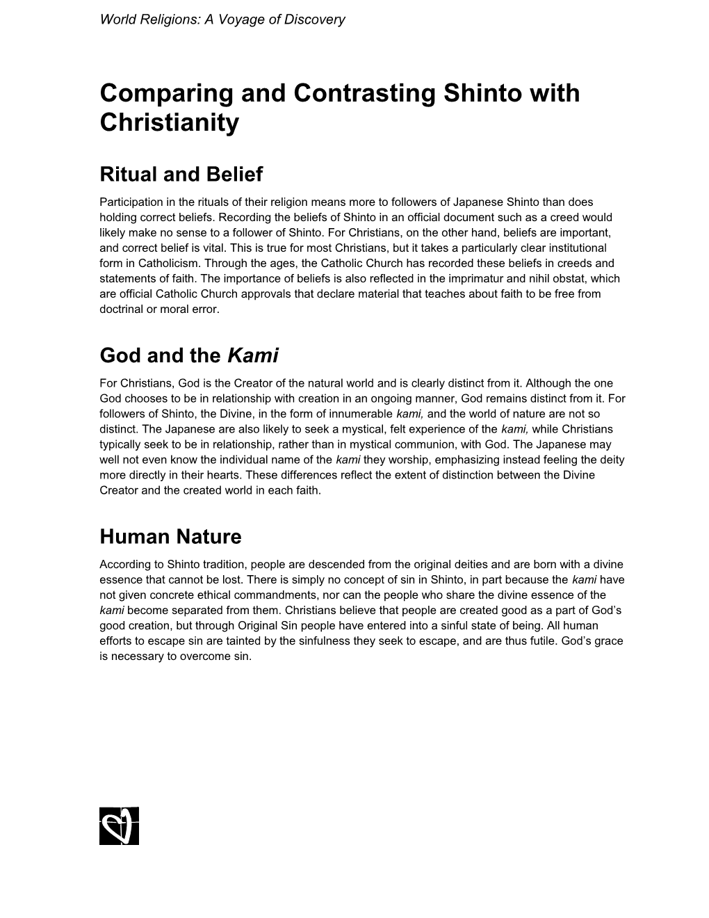 Comparing and Contrasting Shinto with Christianity