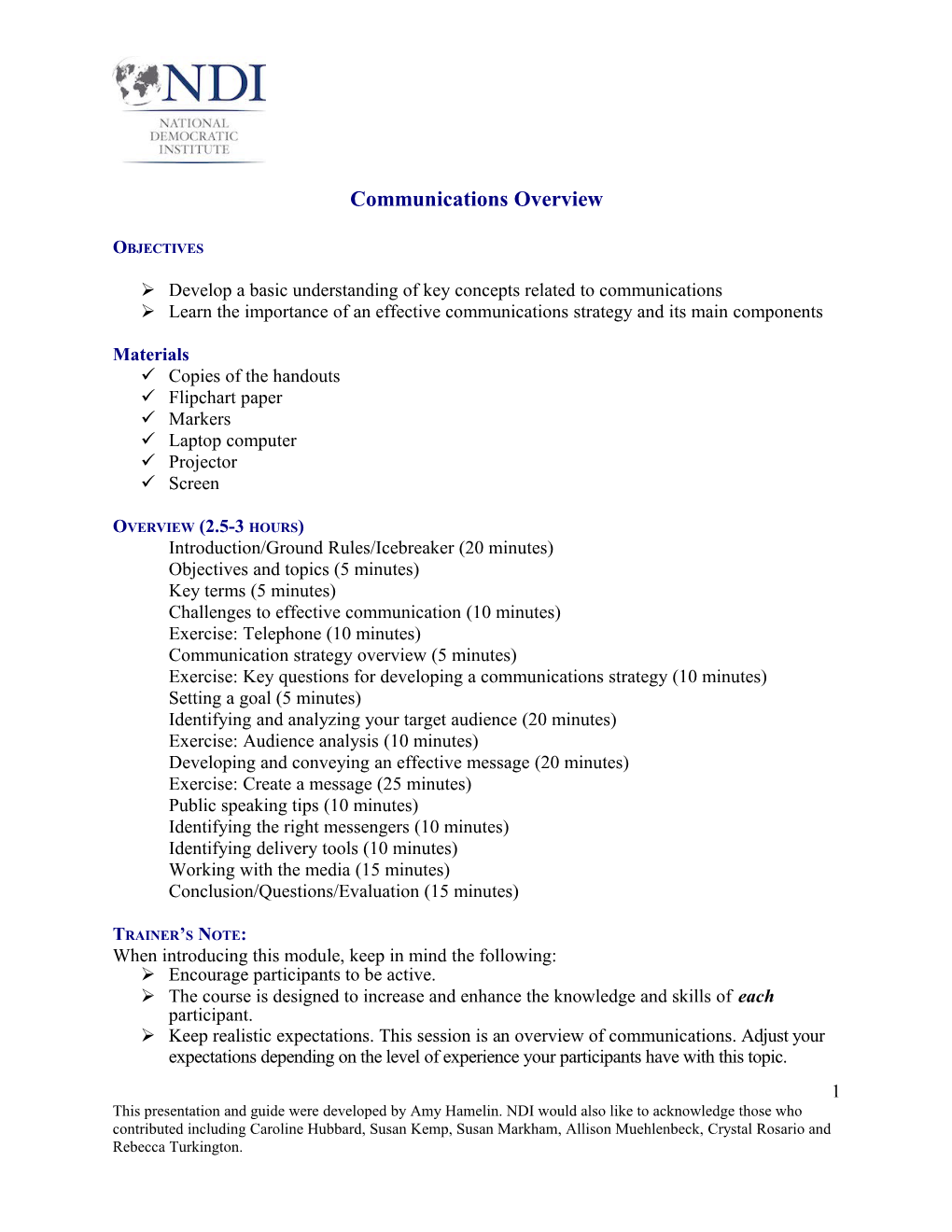 Communications Overview