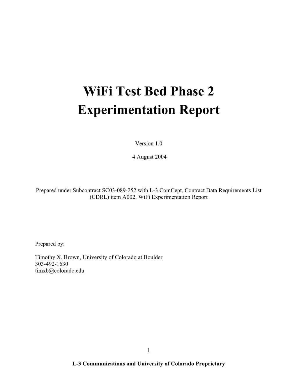 Wifi Test Bed Phase 2