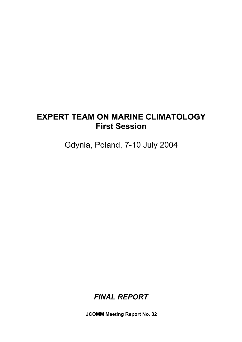 Expert Team on Marine Climatology