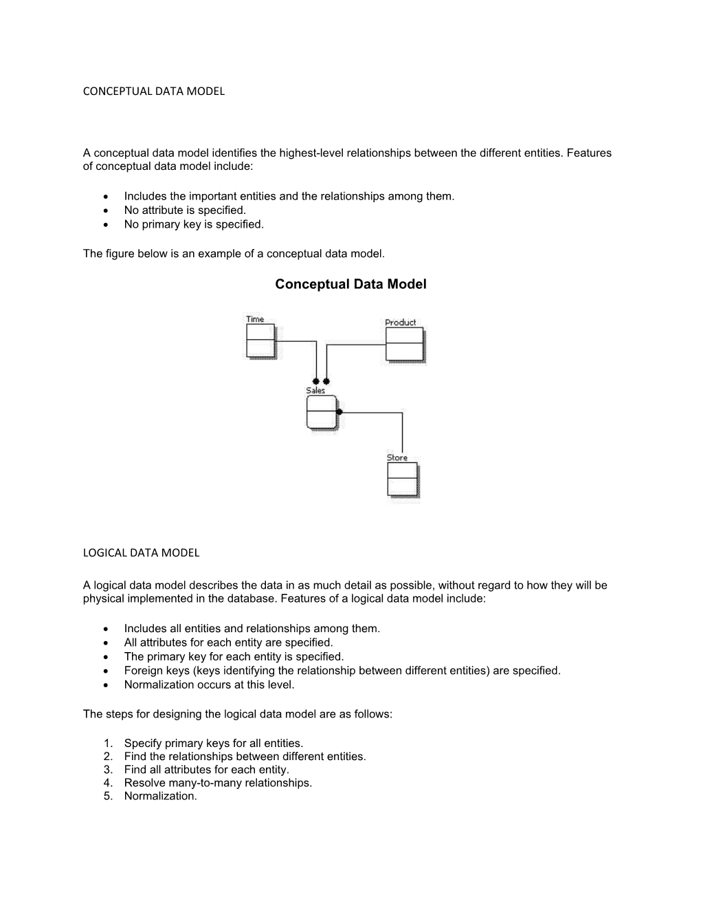 Conceptual Data Model