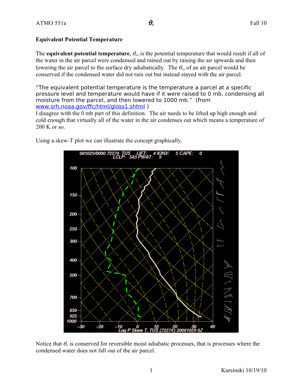 Equivalent Potential Temperature