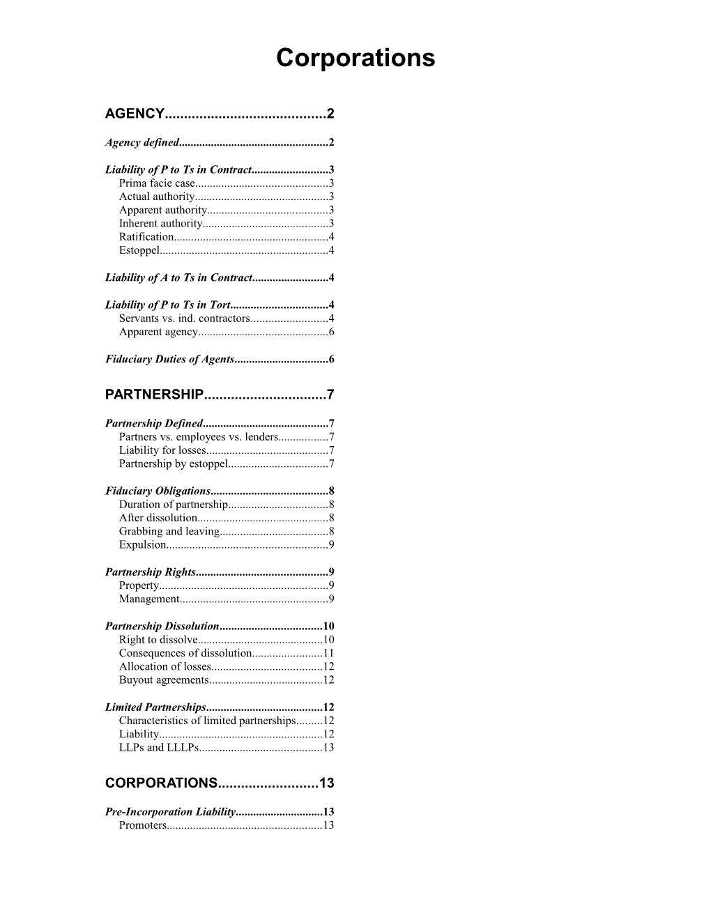 Liability of P to Ts in Contract