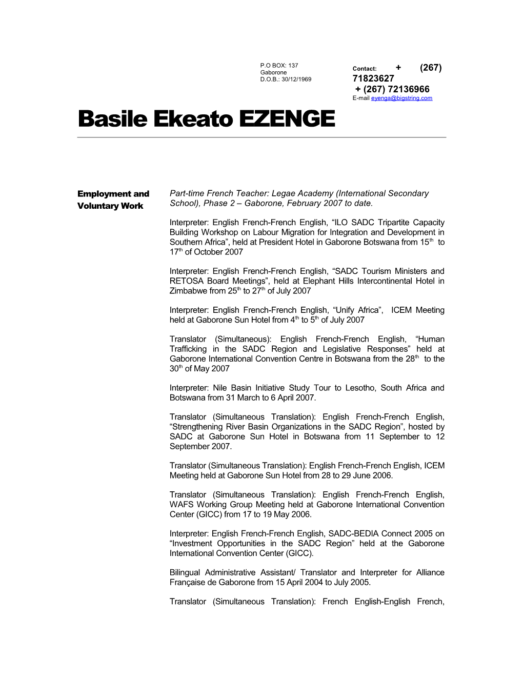 Basile Ekeato EZENGE